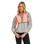 French Dressing Jeans Mixed Media Half Zip Top