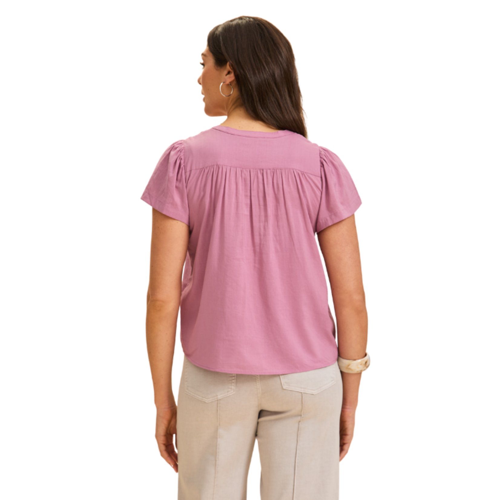 French Dressing French Dressing - Flutter Sleeves V-Neck Blouse