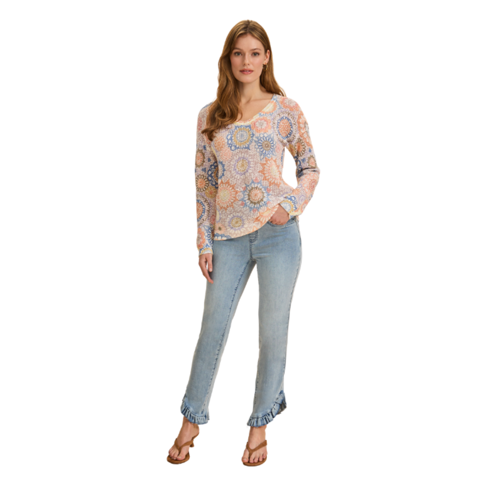 French Dressing Jeans French Dressing - V-Neck Printed Sweater