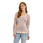 French Dressing Jeans V-Neck Printed Sweater