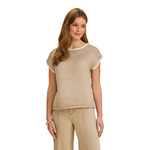 French Dressing Ottoman Cap Sleeve Sweater
