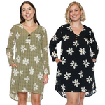 Papa Fashions Floral V-Neck Swing Dress with Pockets