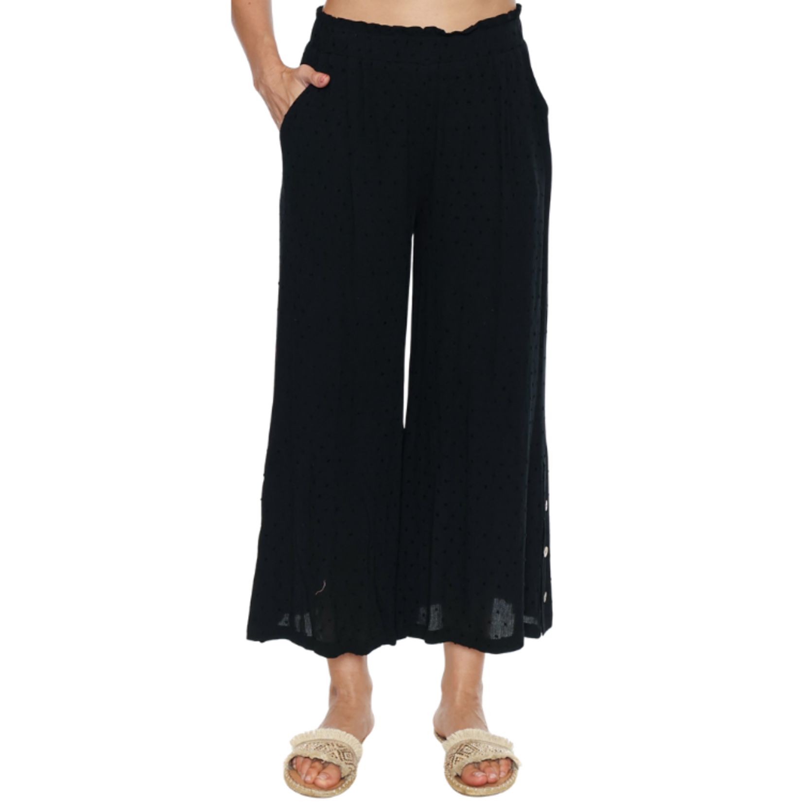 Papa Fashions Papa Fashions - Textured Wide-Leg Pull-On Pants