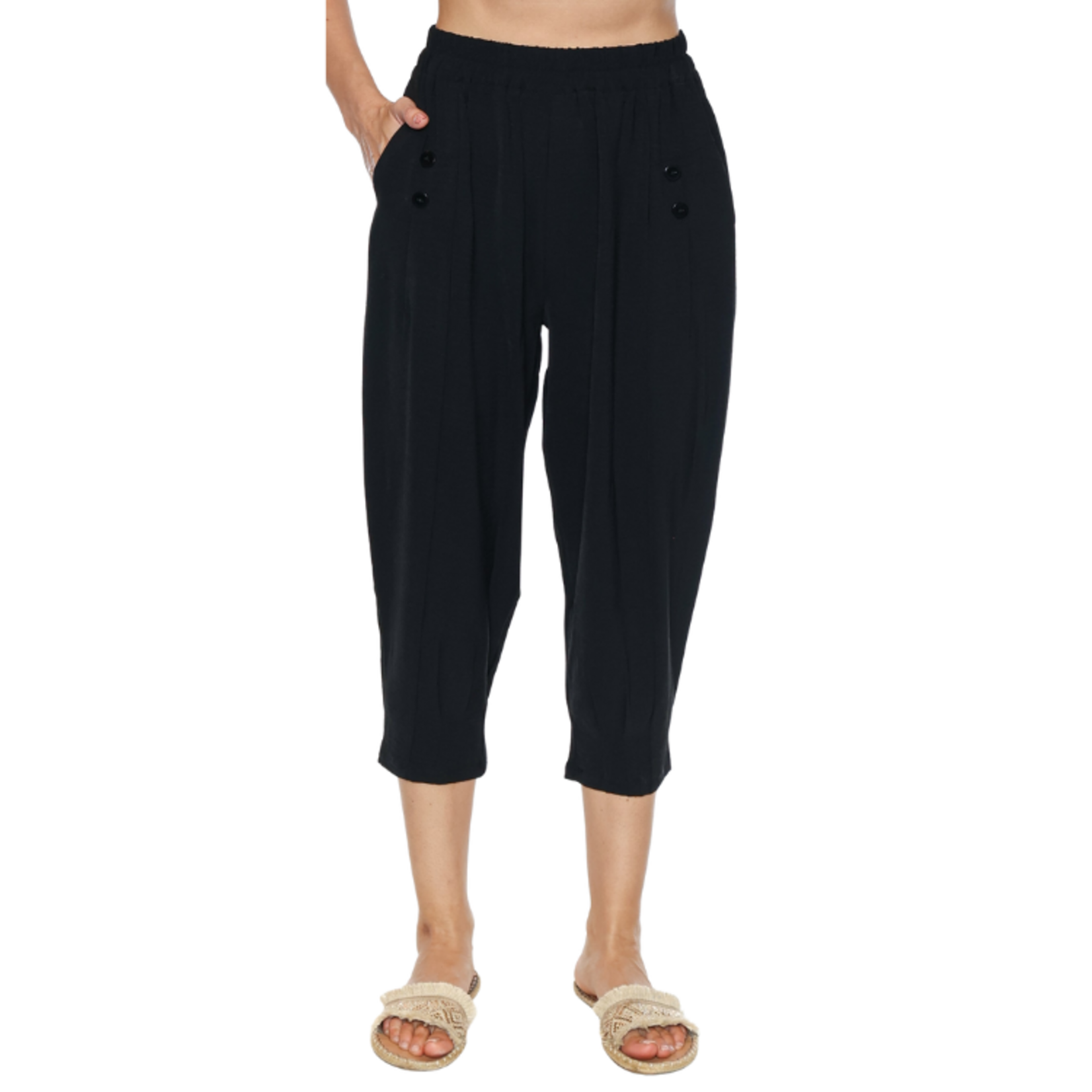 Papa Fashions Papa Fashions - Relaxed Tapered Pull-On Cropped Pants