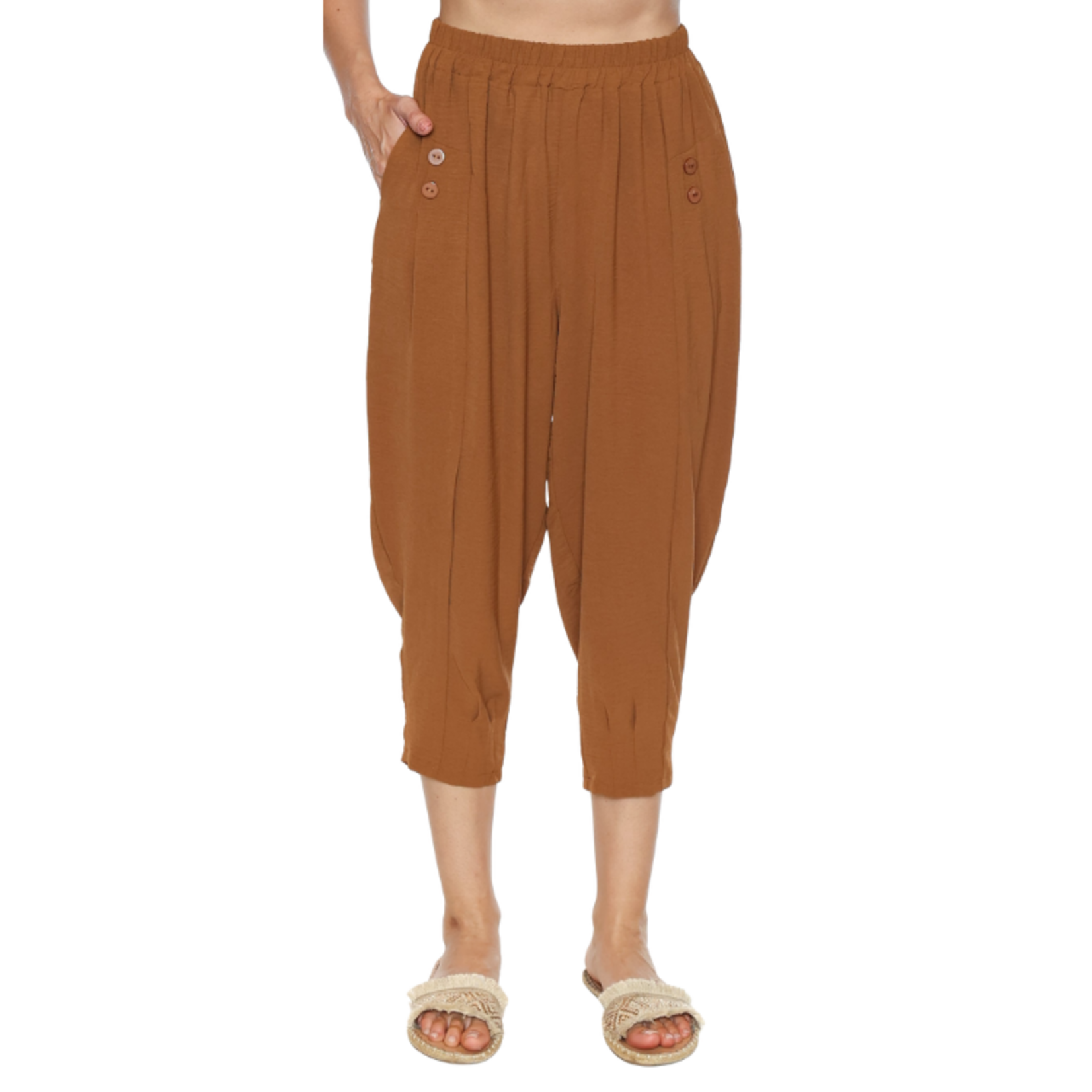 Papa Fashions Papa Fashions - Relaxed Tapered Pull-On Cropped Pants