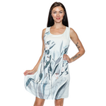Papa Fashions Sleeveless Abstract Print A-Line Dress