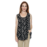 Papa Fashions Geometric Print Sleeveless Blouse