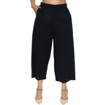 Papa Fashions Wide-Leg Pull-On Cropped Pants