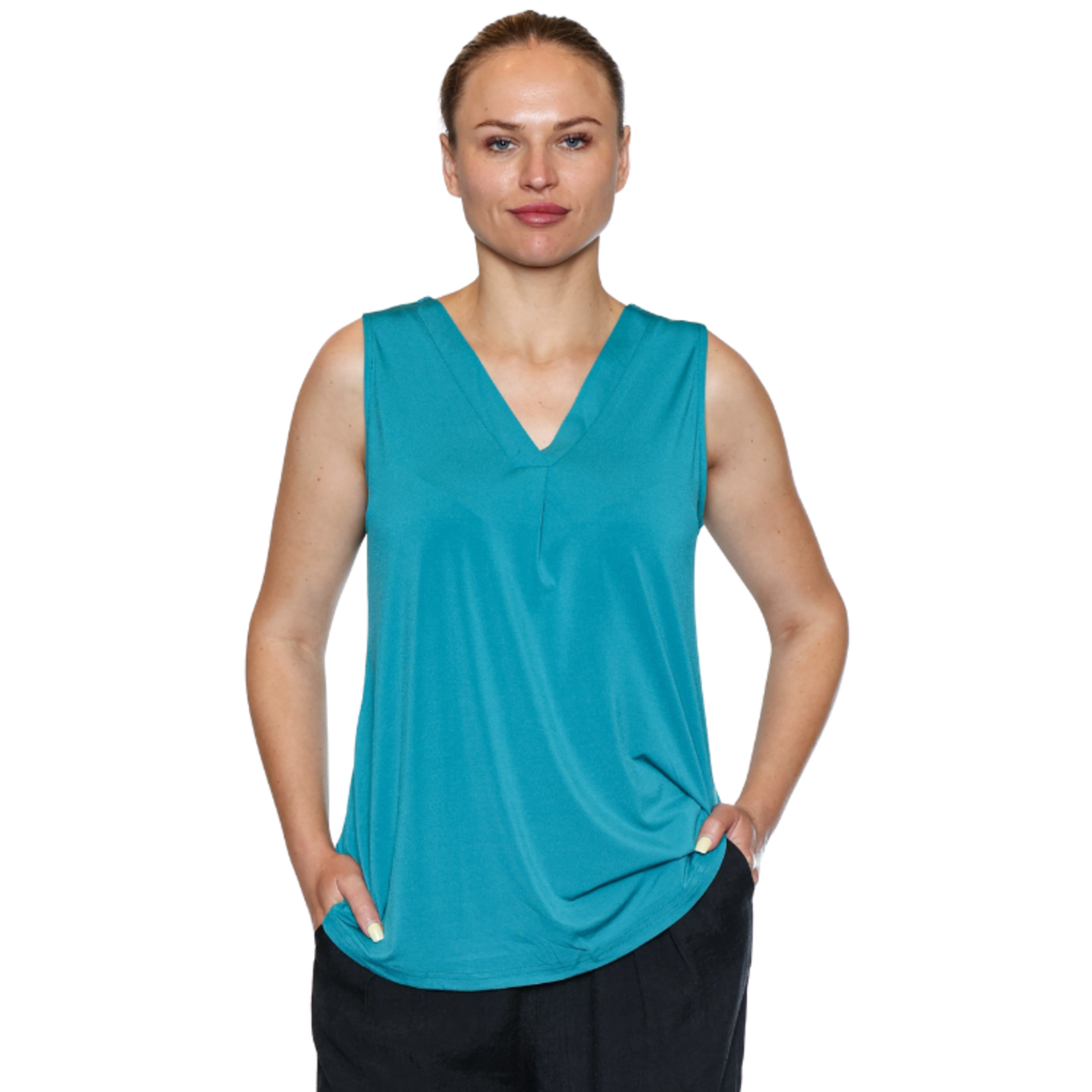 Papa Fashions Papa Fashions - Sleeveless V-Neck Everyday Tank