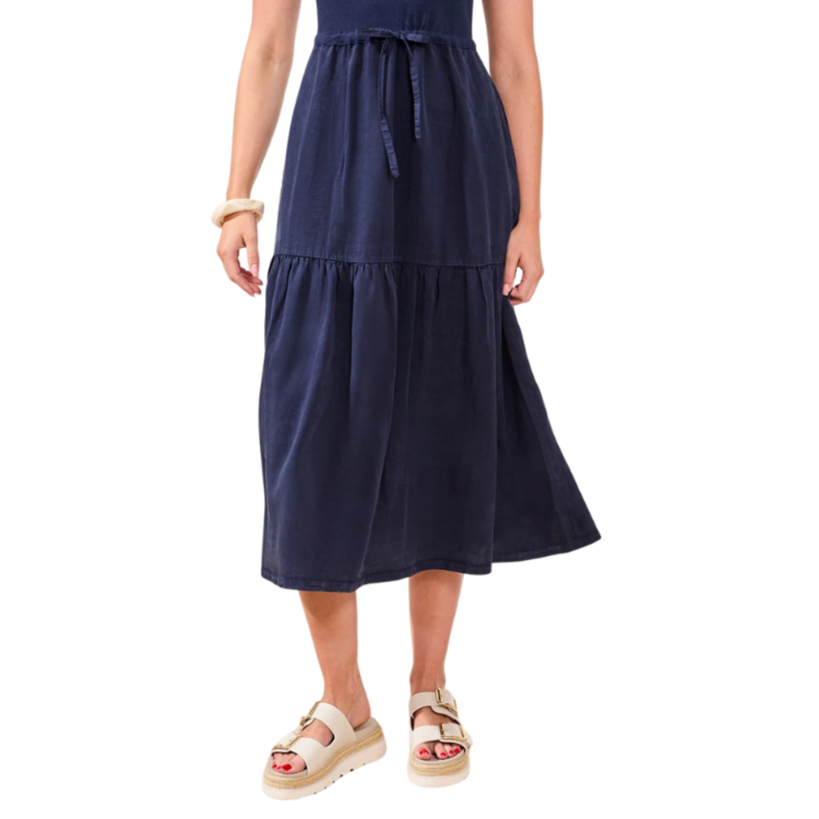 Tribal Tribal - Mixed Media Sleeveless Maxi Dress