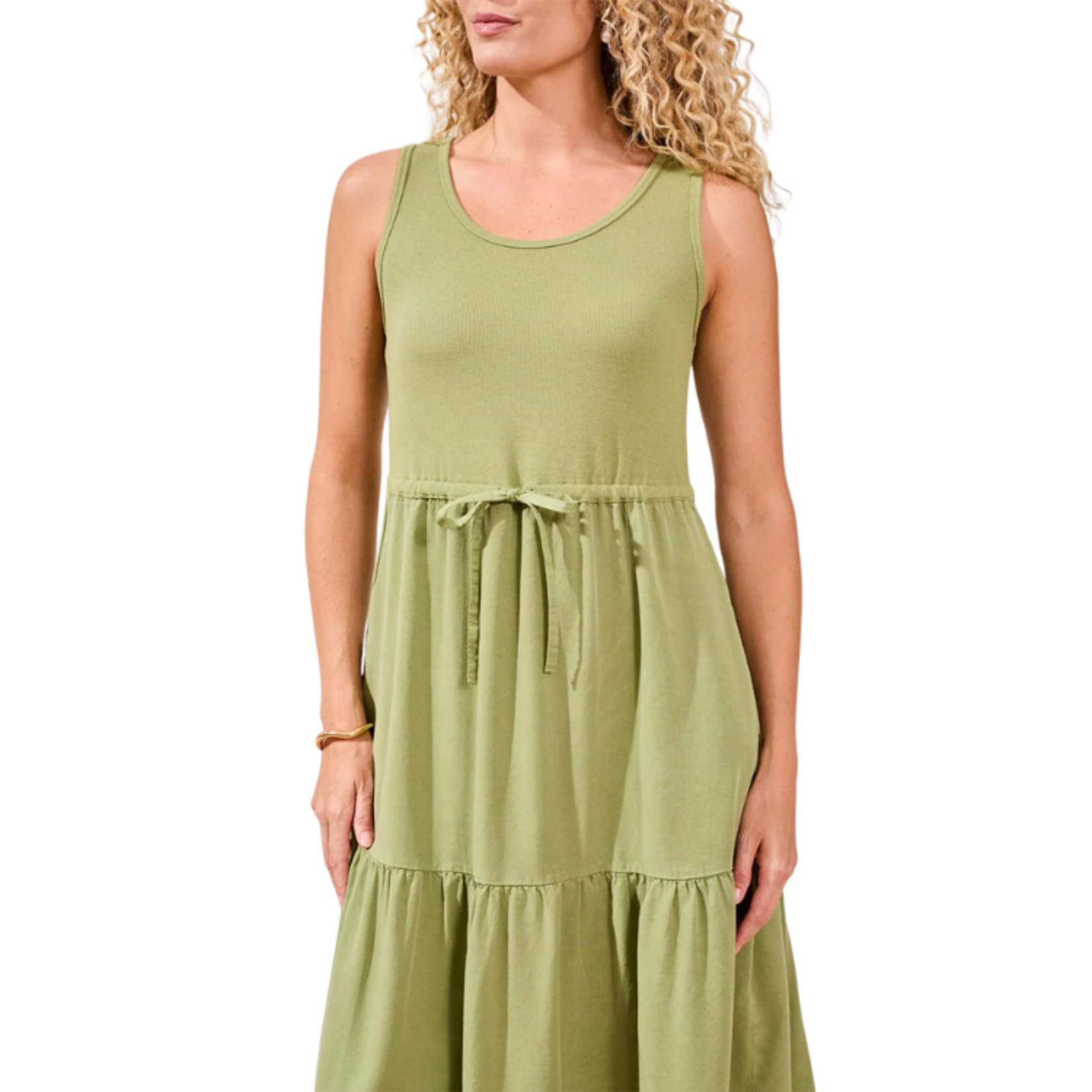 Tribal Tribal - Mixed Media Sleeveless Maxi Dress