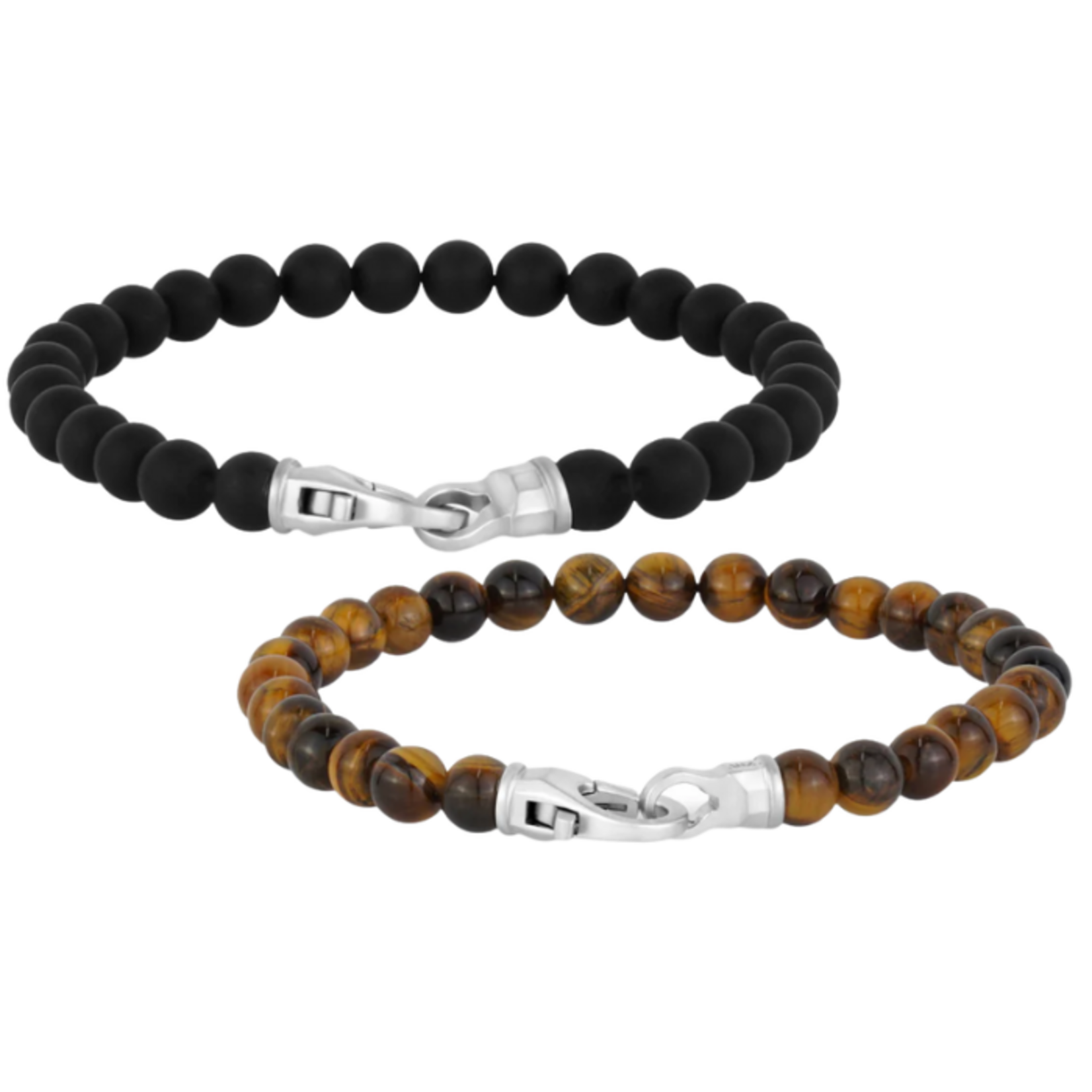 A.R.Z. Steel ARZ Steel - 6mm Matte Clasp Bead Bracelet