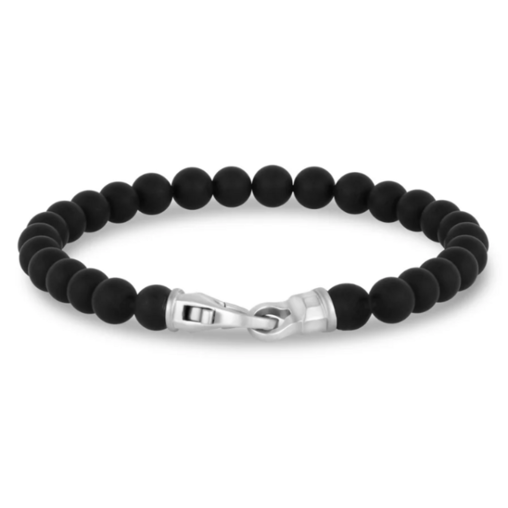 A.R.Z. Steel ARZ Steel - 6mm Matte Clasp Bead Bracelet