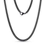 A.R.Z. Steel 5mm Two Tone Cuban Link Necklace