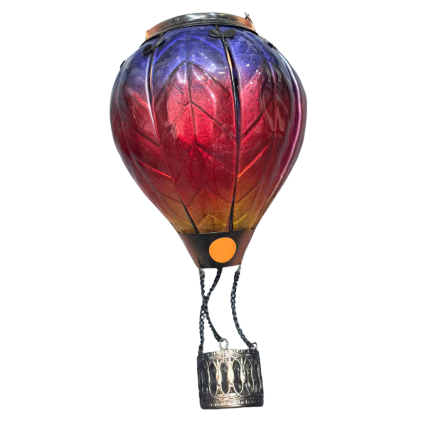 Glass Hot Air Balloon Solar Light - Yellow/Red/Purple MM