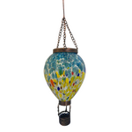 Glass/Metal Hot Air Balloon - Yellow/Sky Blue