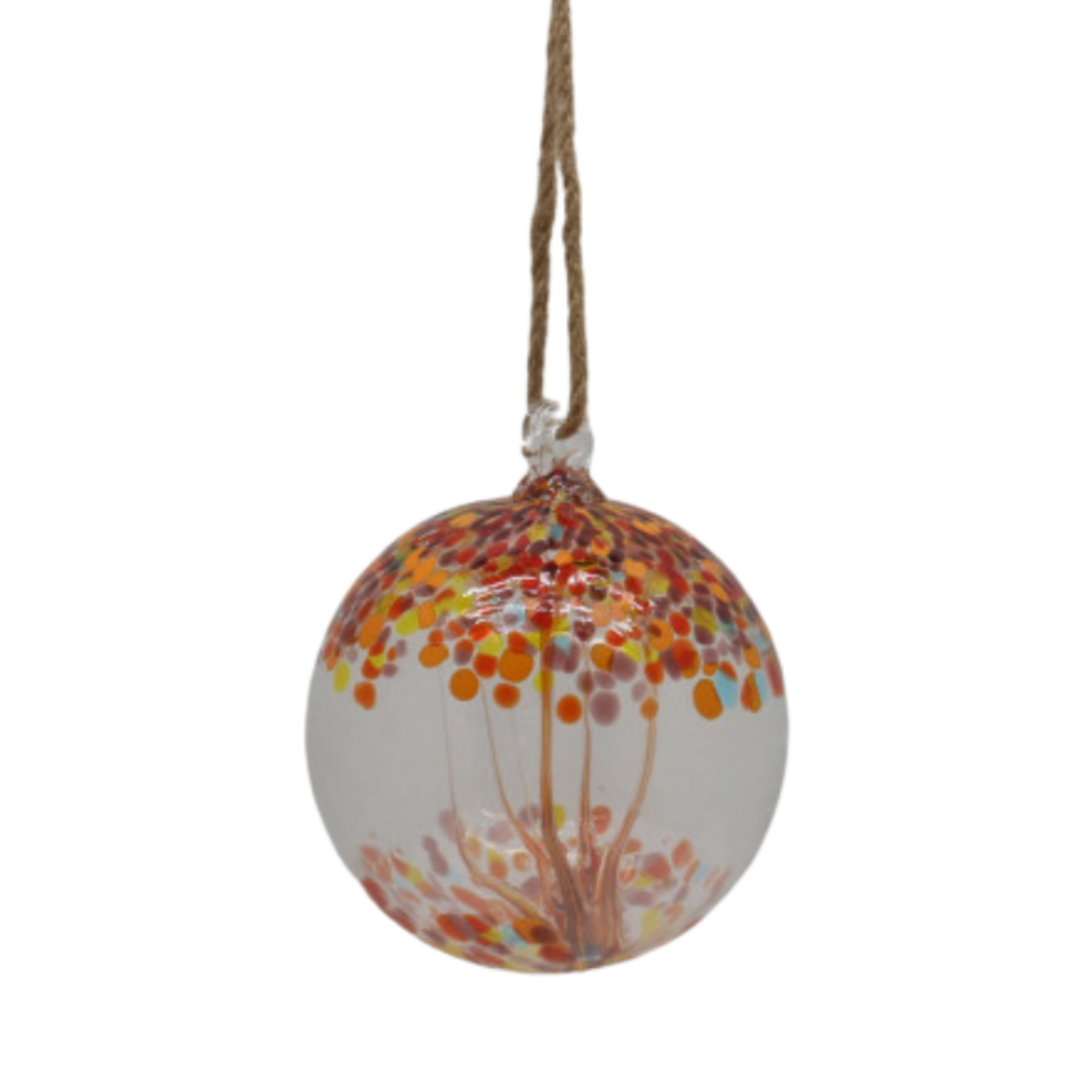 6" Glass Hanging Orb  - Fall Delight