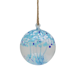 6" Glass Hanging Orb  - Winter Ice