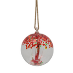 6" Glass Hanging Orb  - Autumn Red