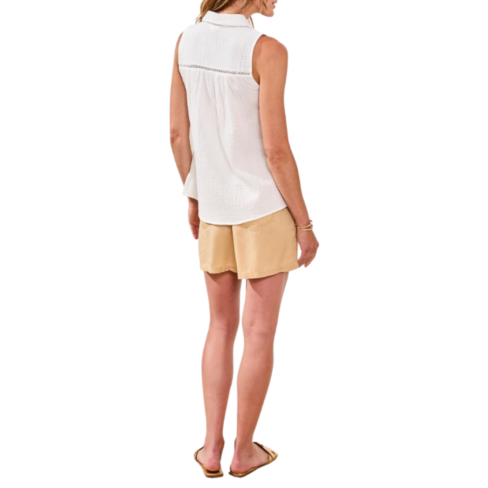 Tribal Tribal - Sleeveless Blouse w/ Embroidered Yolk