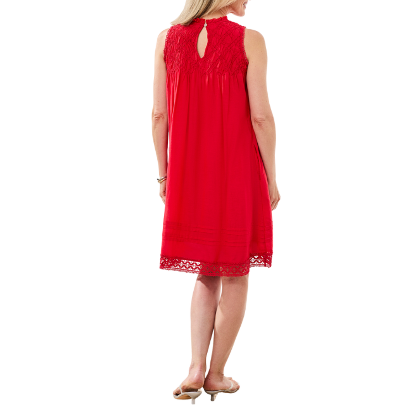 Tribal Tribal - Textured Poplin Crewneck Sleeveless Dress