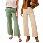 Tribal Comfort Stretch Fly Front Wide Leg Pants