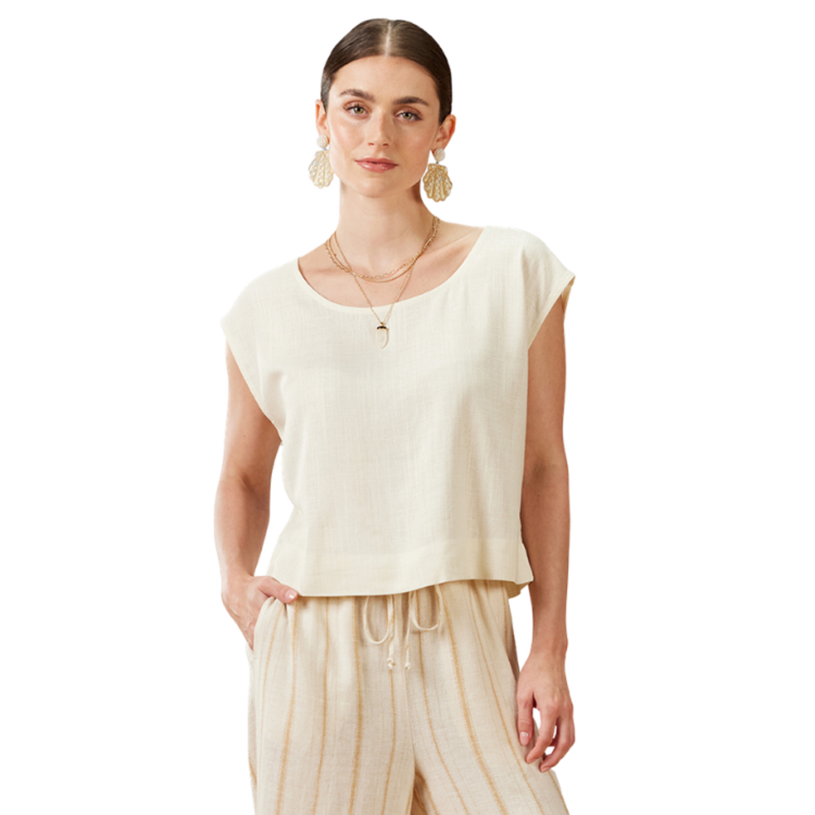 XIX Palms XIX Palms - Essential Drop Shoulder Shell Top
