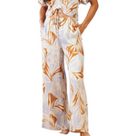 XIX Palms Drawstring  Wide Leg Pant