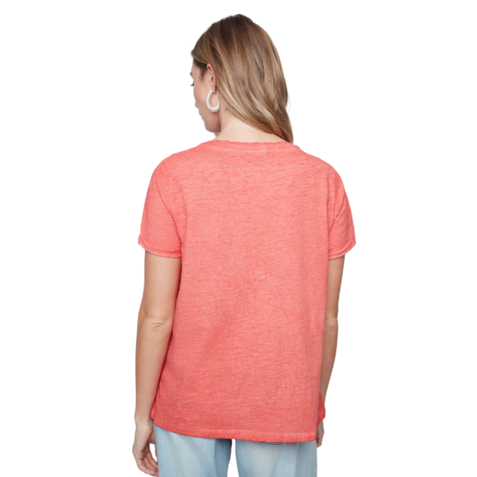 Renuar Renuar - Cotton Slub Tee w/ Embroidered Heart