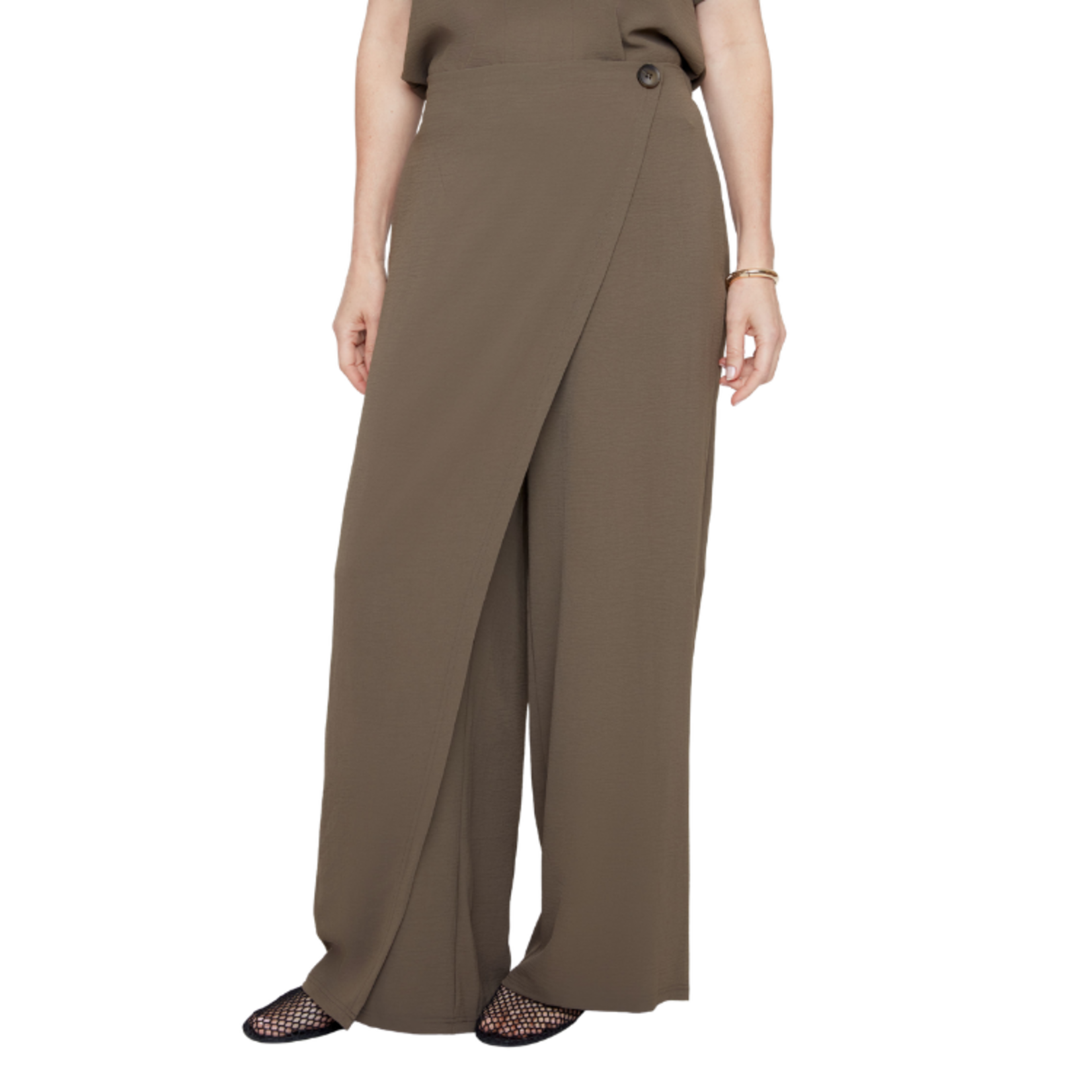 Renuar Renuar - High Twist Woven Palazzo Pant