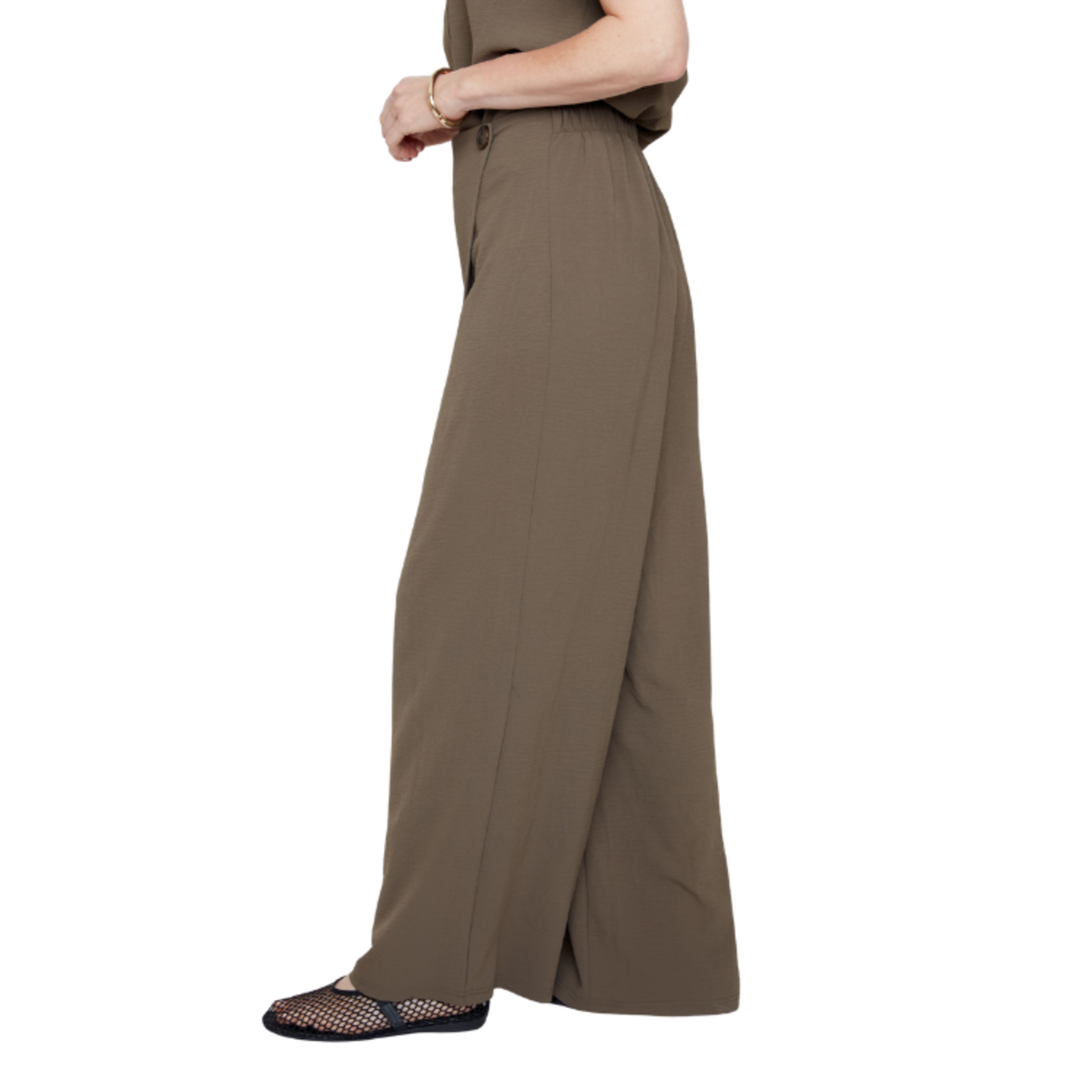 Renuar Renuar - High Twist Woven Palazzo Pant