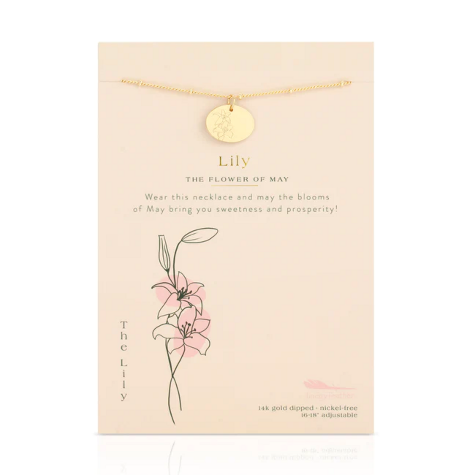 Birth Month Flower Necklace - Lily - May