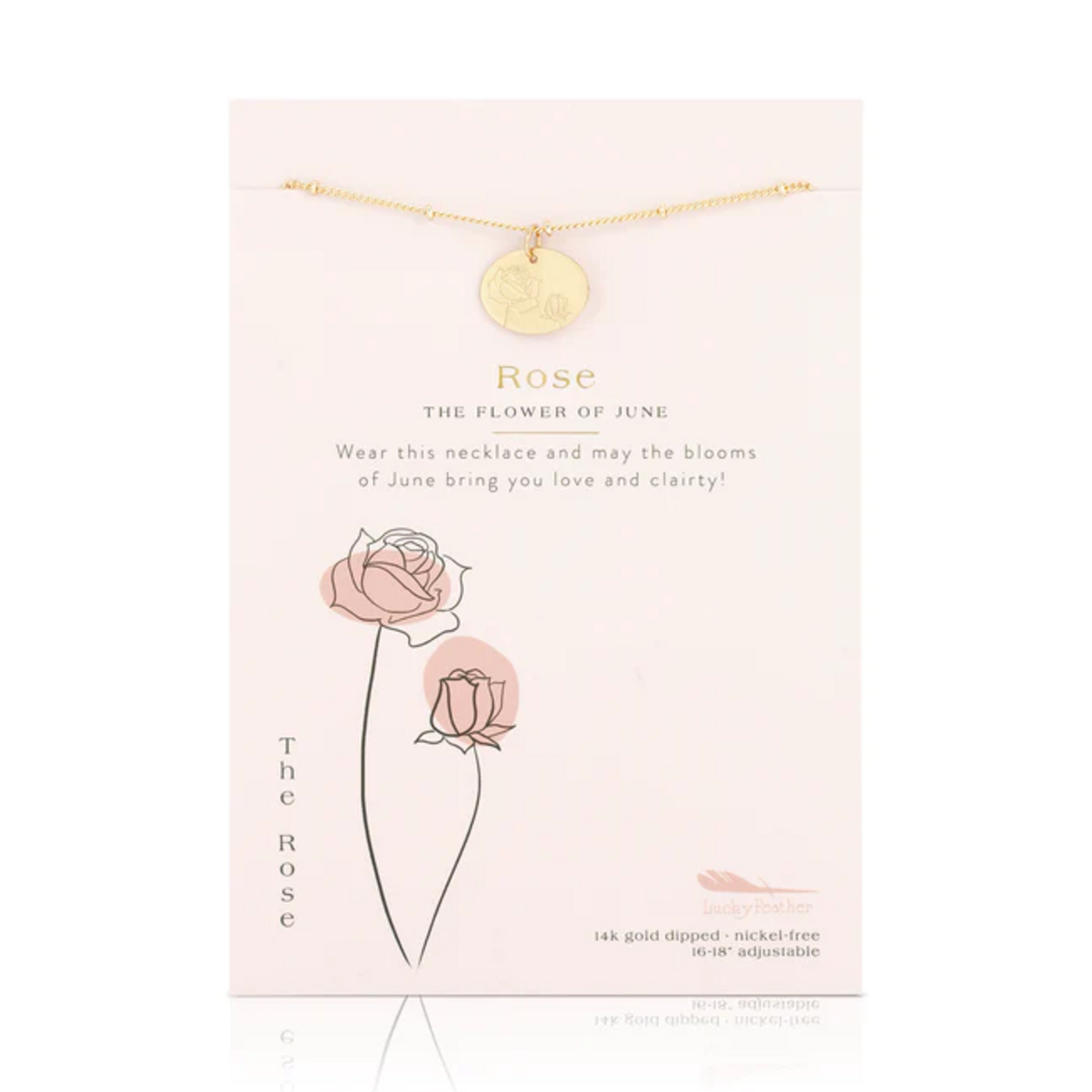 Birth Month Flower Necklace - Rose - June