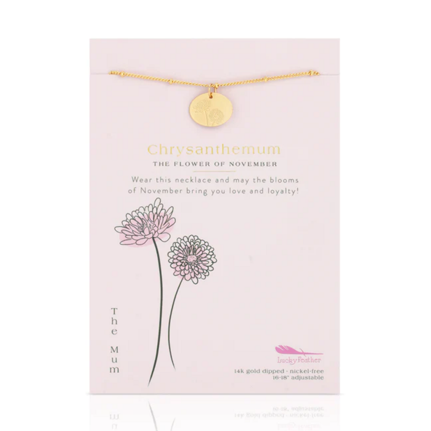 Birth Month Flower Necklace - Chrysanthemum - November