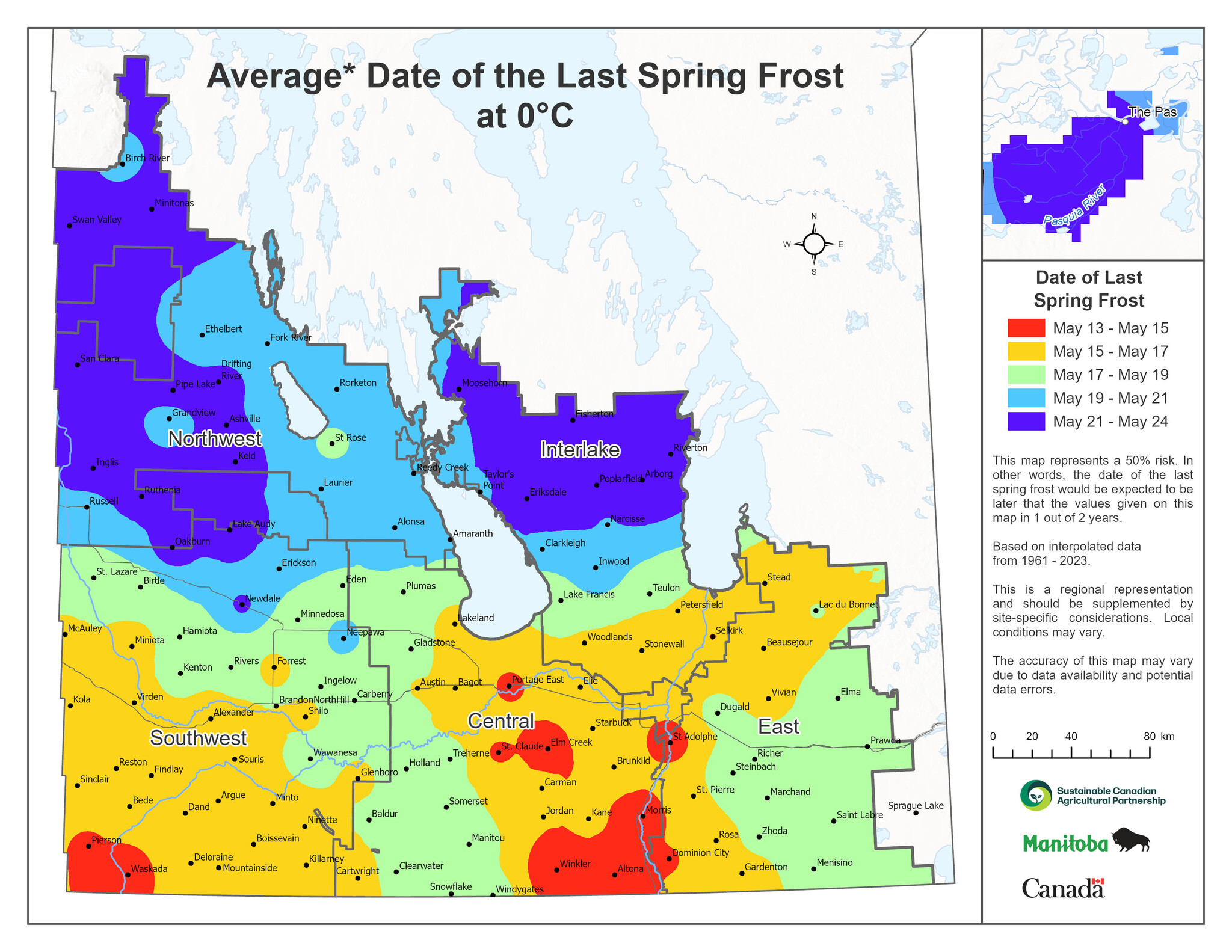 Average last frost dates