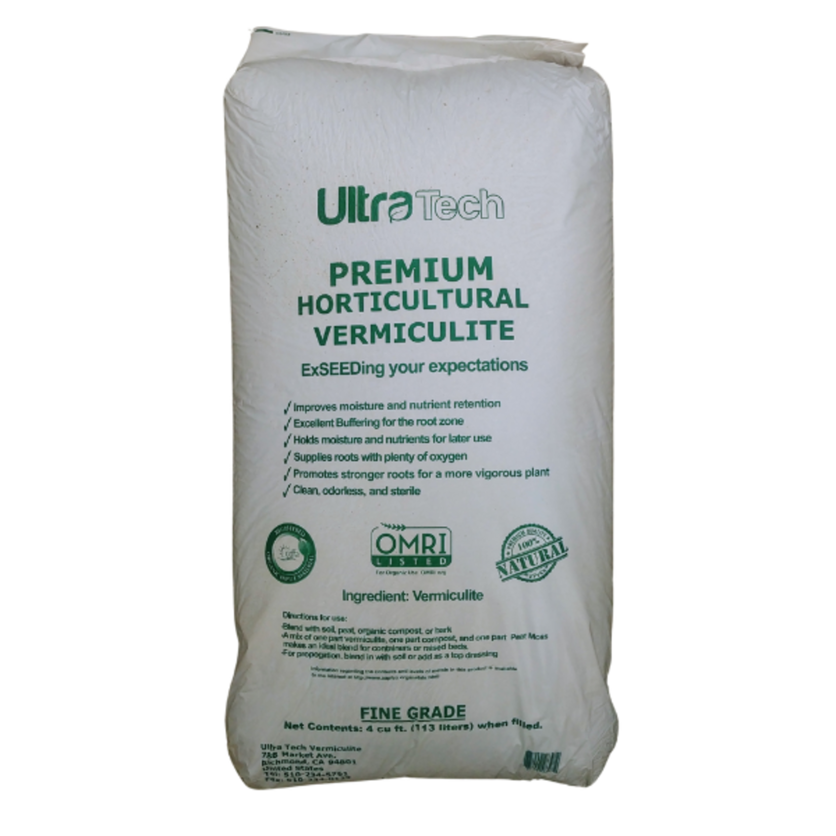 UltraTech - Premium Horticultural Vermiculite - 4.0 CuFt / 113L