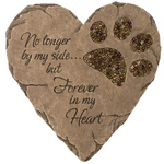 Edenborough “Forever In My Heart” Pawprint Decorative Garden Stone – 9.25" x 9.25"