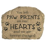 Edenborough “Paw Prints Forever Changed” Pet Memorial Garden Stone – 10.5" x 8"