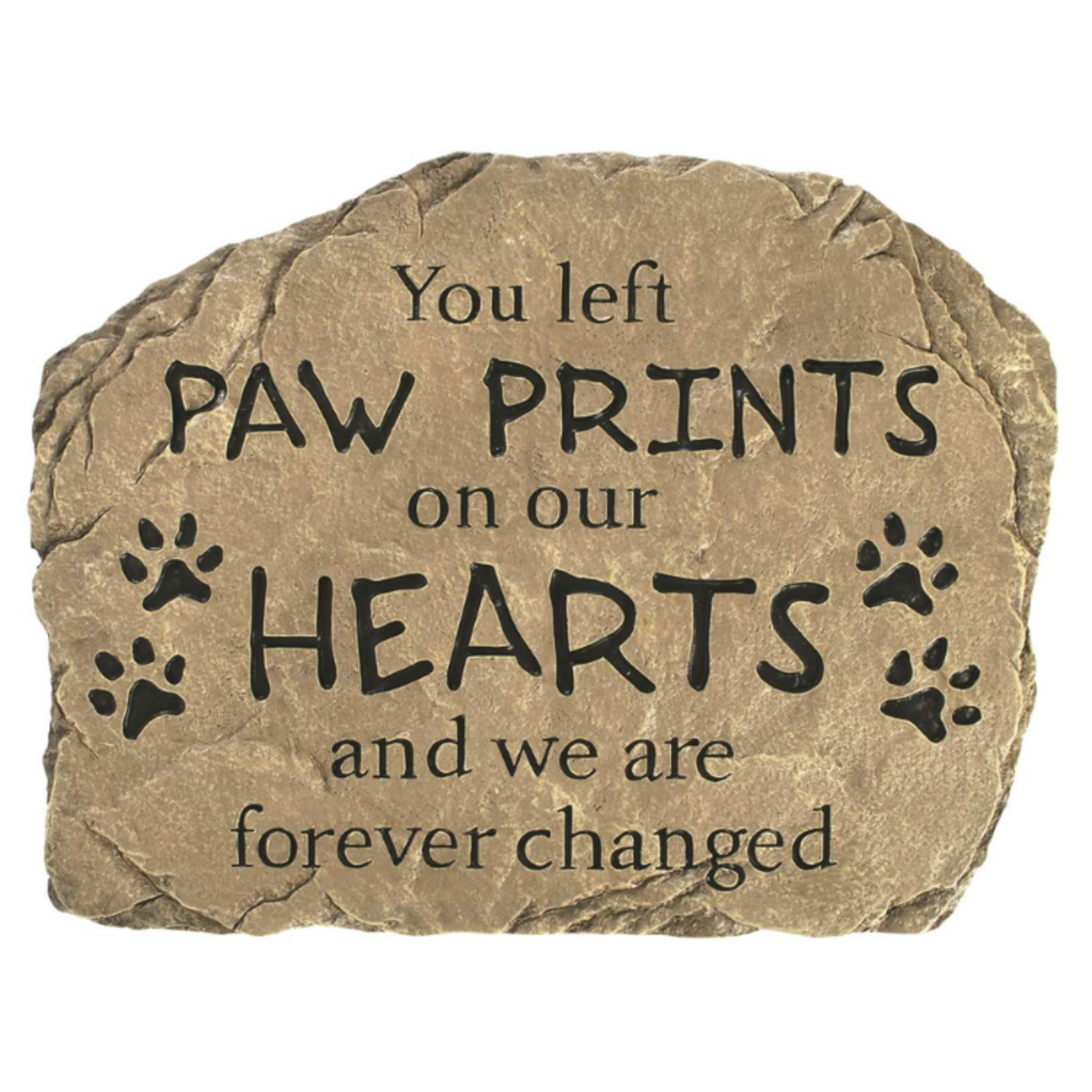 Edenborough “Paw Prints Forever Changed” Pet Memorial Garden Stone – 10.5" x 8"