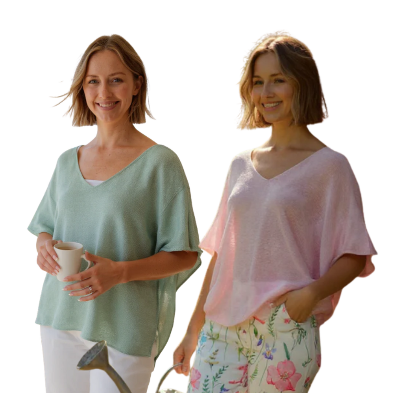 Catherine Lilywhites - Short Sleeve V-Neck Cotton Top