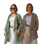Fray Edge Linen Duster