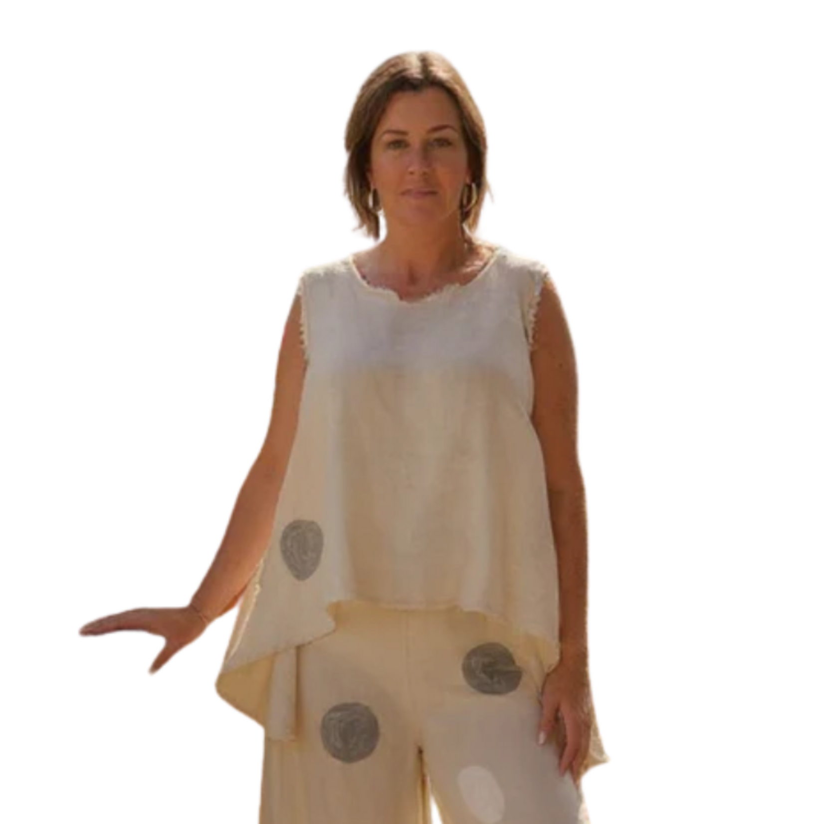 Catherine Lilywhites - Fray Edge Linen Tank