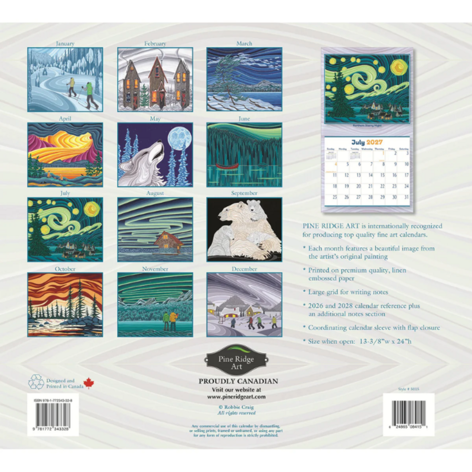 Pine Ridge Art Pine Ridge 2027 Calendar - Quiet Places
