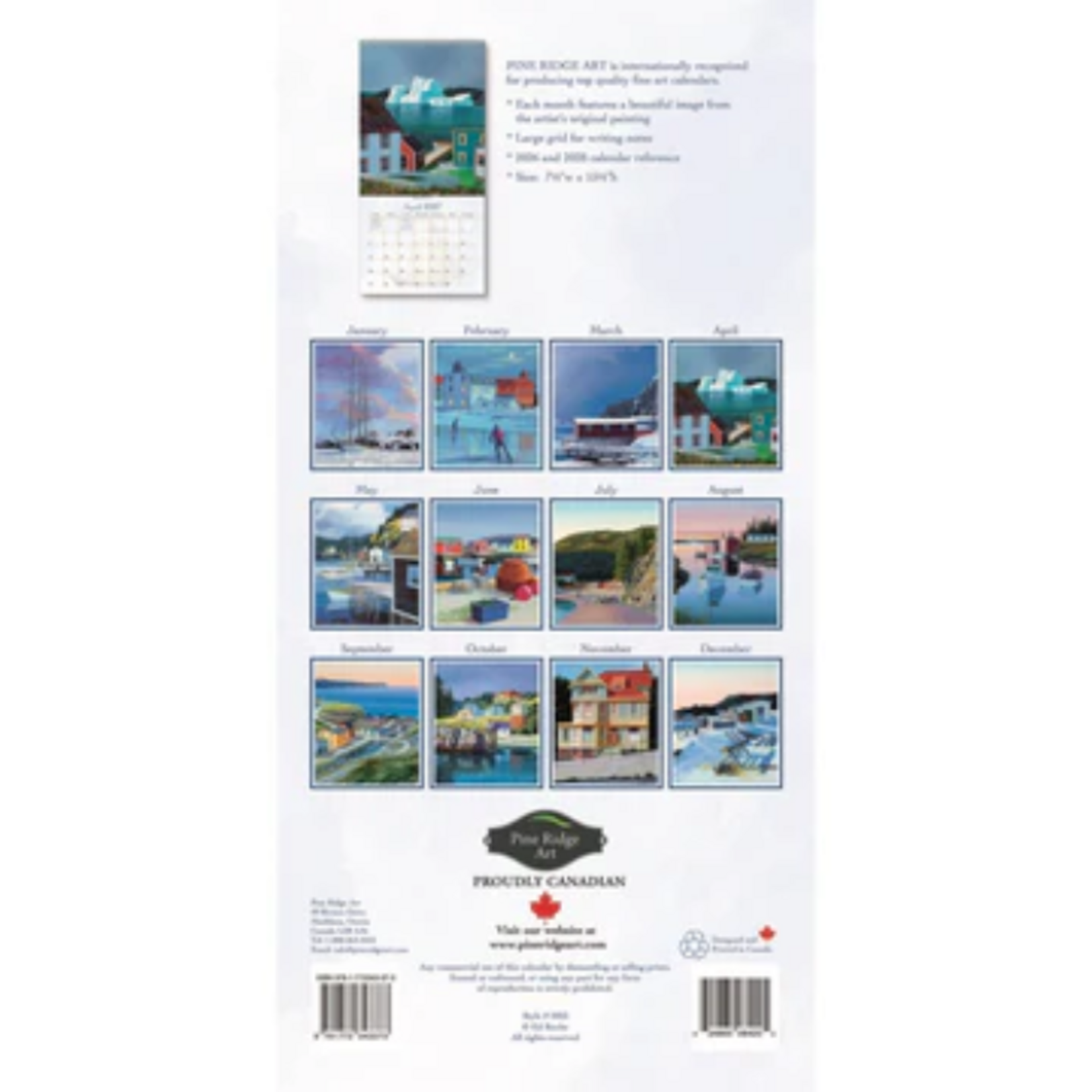 Pine Ridge Art Pine Ridge 2027 Vertical Calendar - Newfoundland