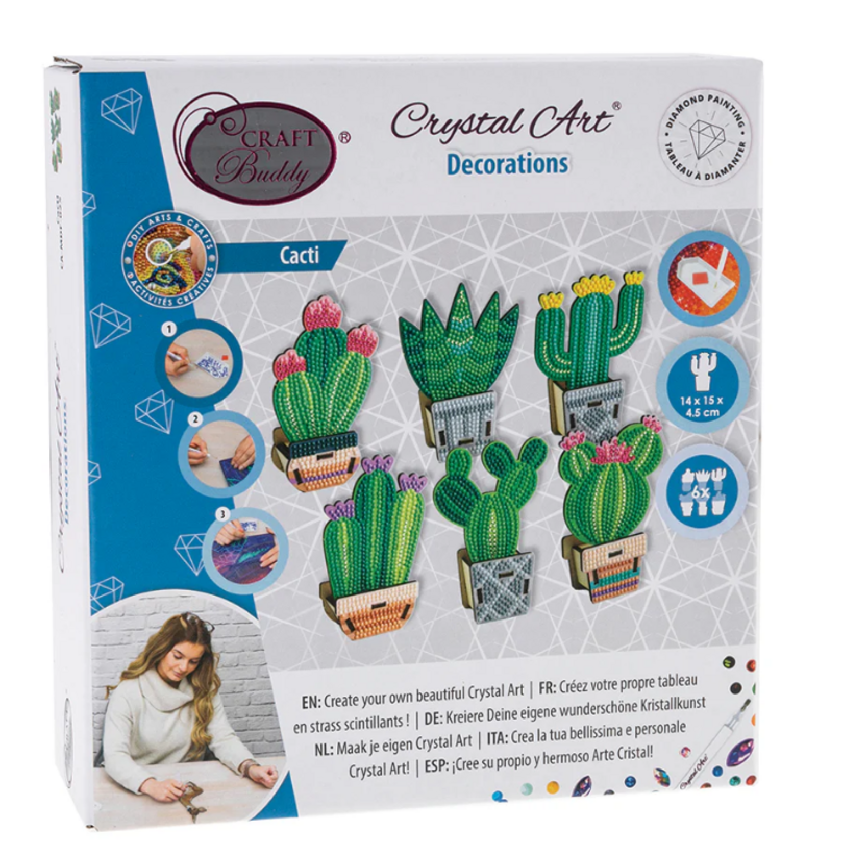 Craft Buddy Crystal Art Deco Kit Cacti Set