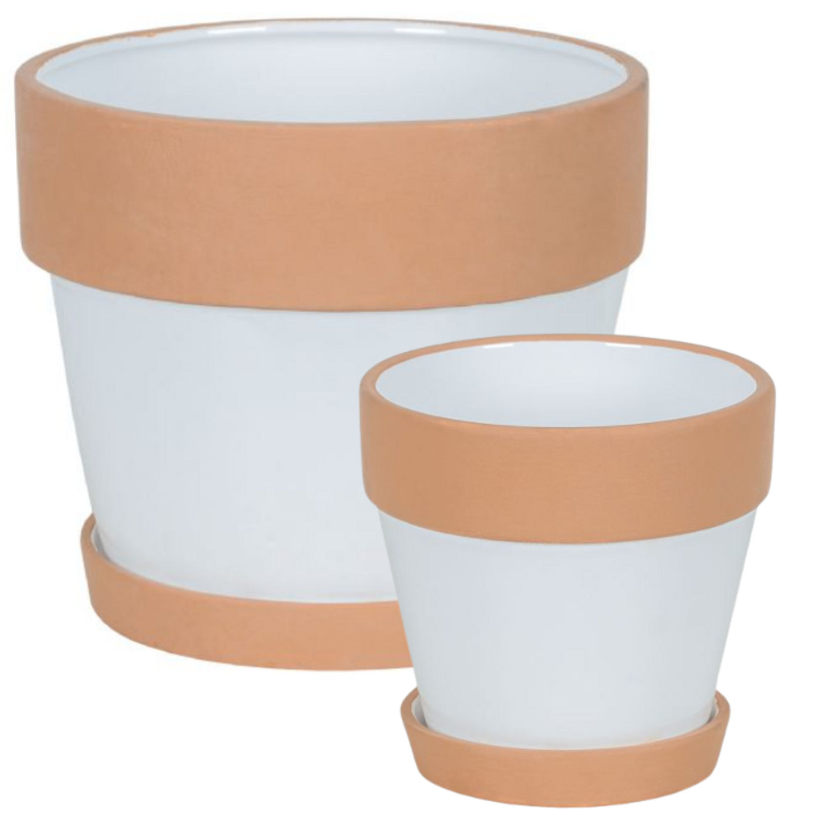 Hill's | Park's Round Clay and White Glaze Pottery w/ Attached Saucer