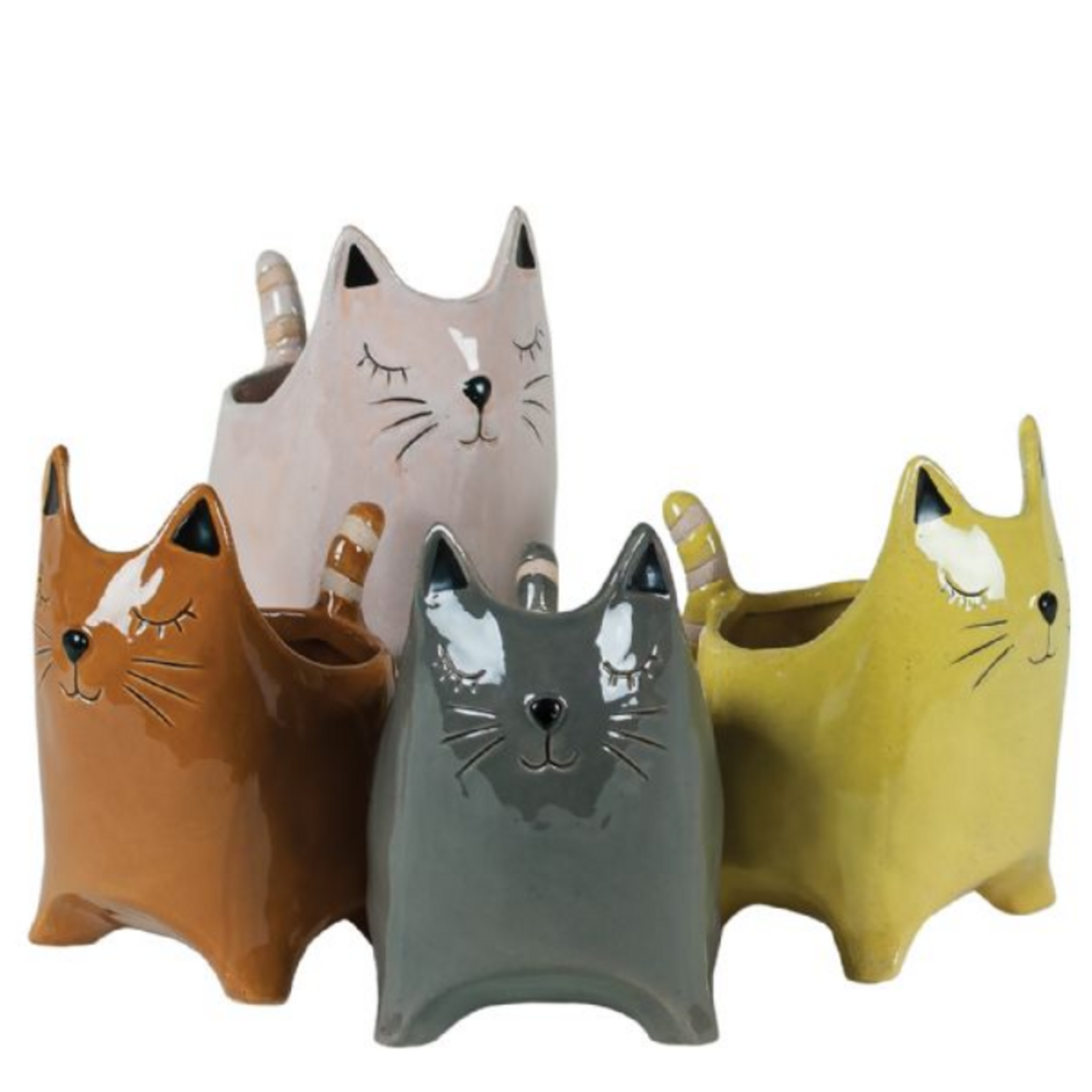 Hill's | Park's 3"D Round Cat Shaped Pottery Pot
