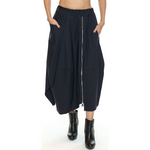 Sorella Zip Front Bubble Hem Midi Skirt