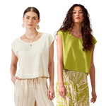 XIX Palms Essential Drop Shoulder Shell Top
