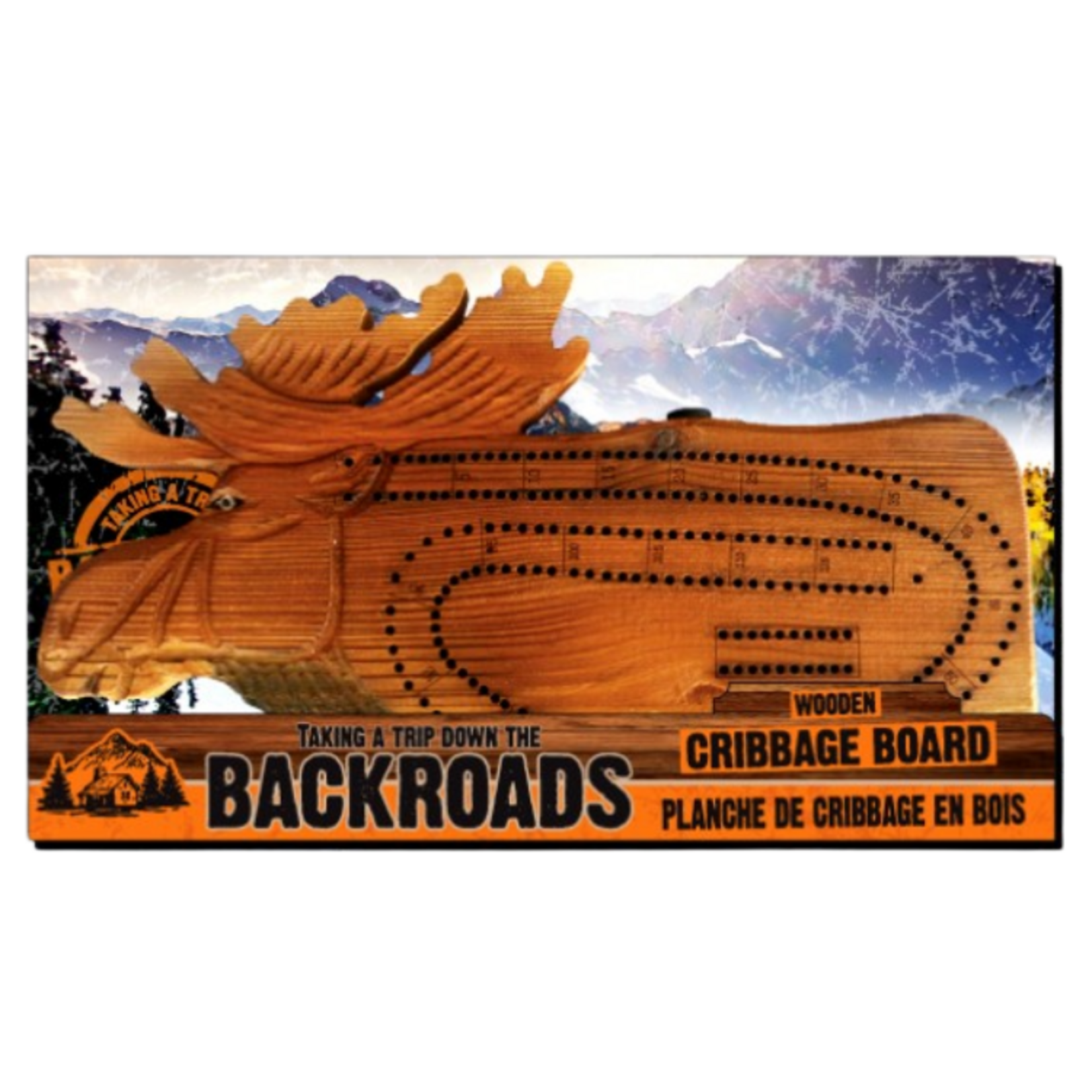 Backroads Cribbage Board Wood - Moose
